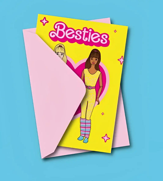 Carte postale besties Barbie pour célébrer l’amitié