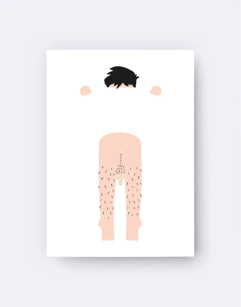 Carte postale gamin espiègle : silhouette minimaliste vue de dos