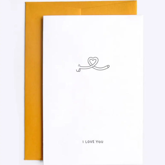 Carte postale je t’aime avec design unique, objet déco, cartes pleines et ruban cœur