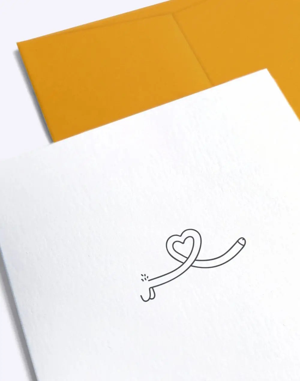 Carte postale je t’aime : cœur et pénis audacieux, fabrication européenne originale