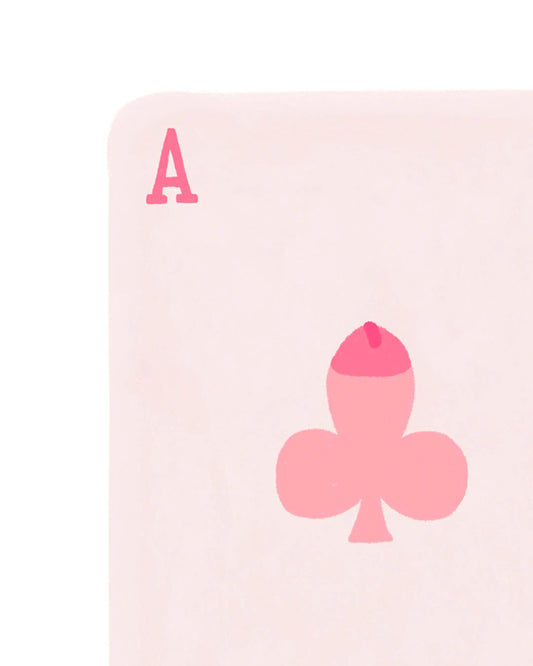 Carte De Vœux As de Trèfle : meilleur atout rose avec club stylisé