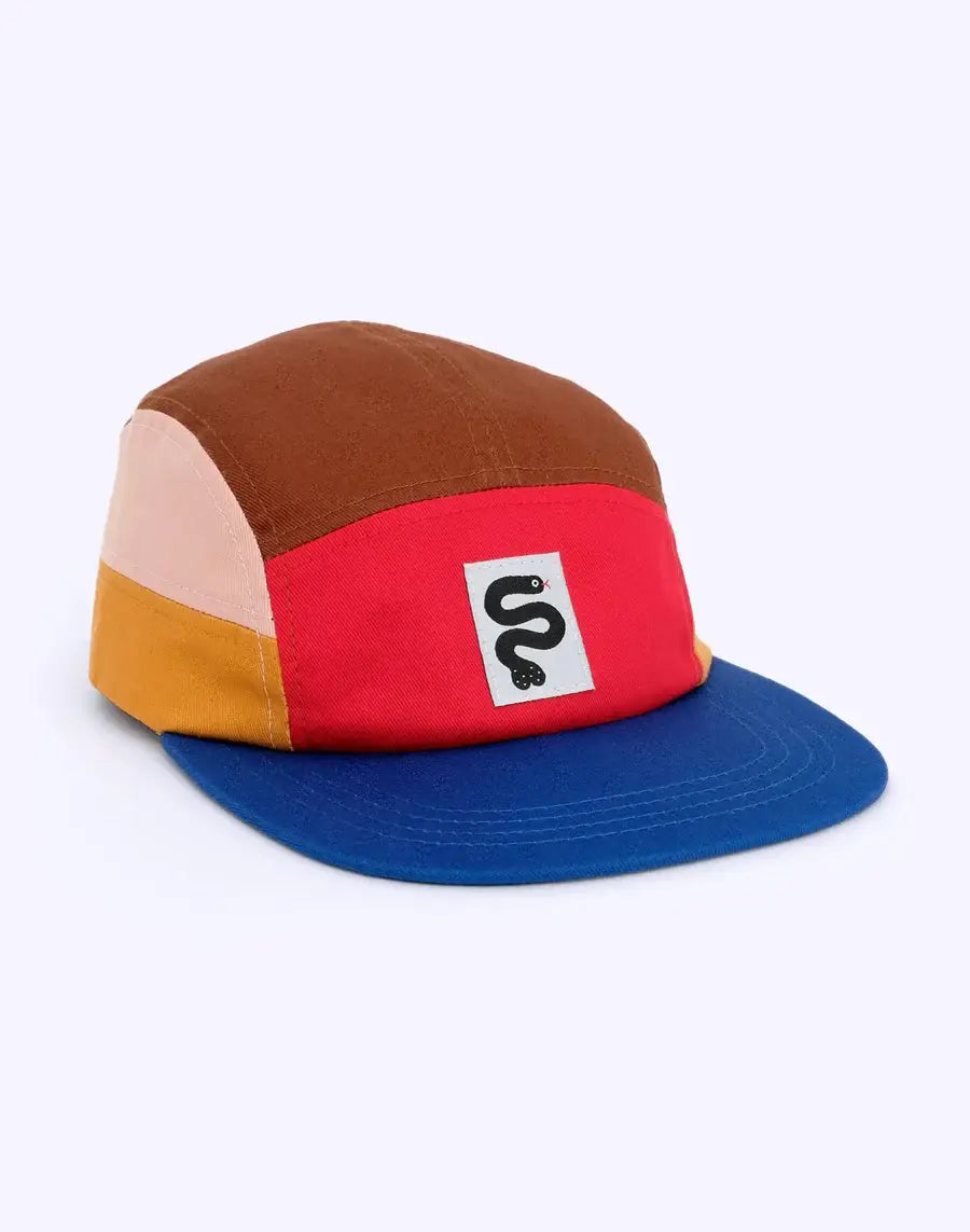 Casquette Trouser Snake à 5 panneaux multicolores avec emblème serpent