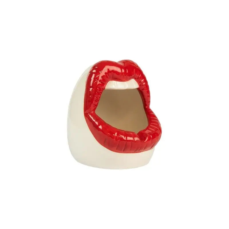 Cendrier Bouche Ouverte : cendrier bouche ouverte en céramique rouge glossy, touche originale, idée cadeau