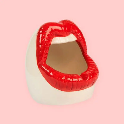 Cendrier Bouche Ouverte rouge brillant, touche originale et idée cadeau