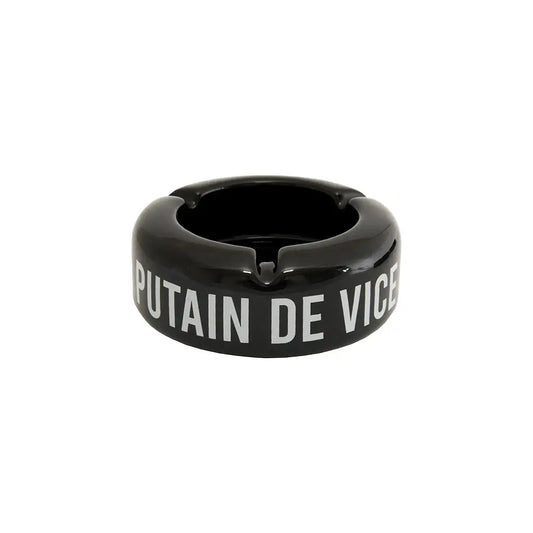 Cendrier en céramique noire Putain De Vice avec message audacieux putain de vice