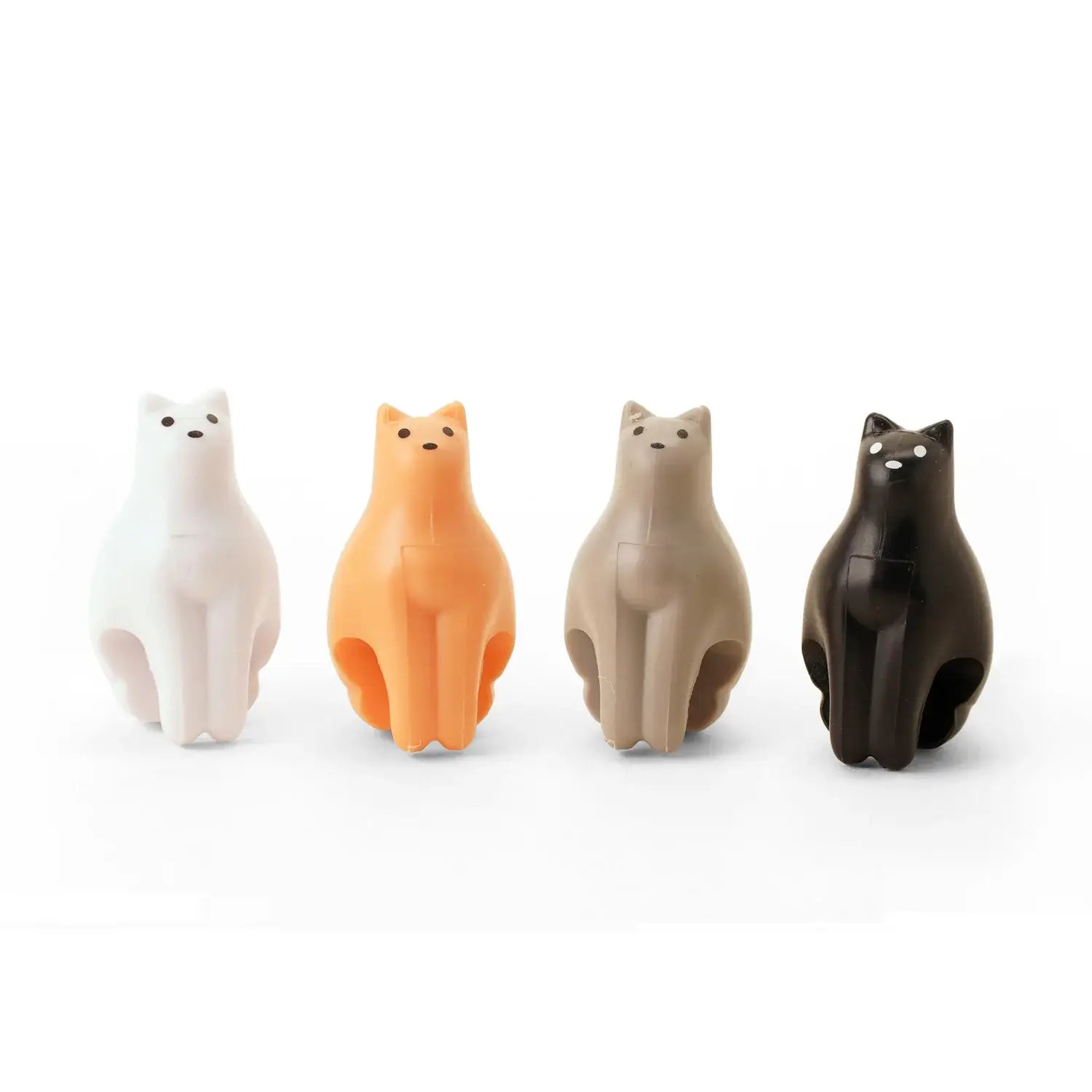 Quatre chats porteurs sachets en céramique minimaliste, touche féline