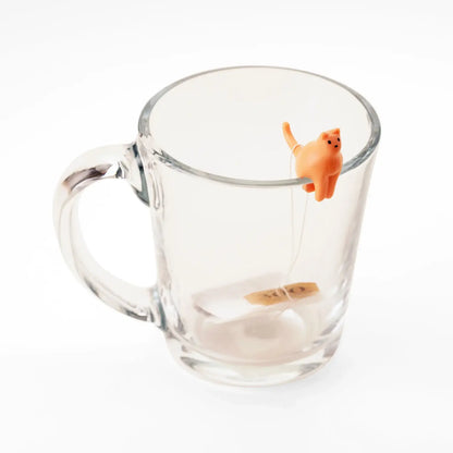 Infuseur clip chat orange pour sachets de thé Chats porteurs, touche féline