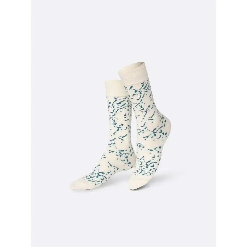 Chaussettes Chausettes fromage bleu crème à motif vert abstrait, cadeau original