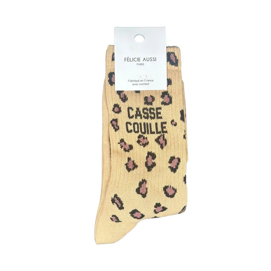Chaussettes casse couille au motif léopard pour une allure décalée