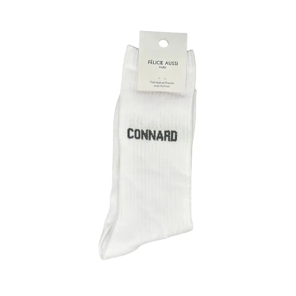 Chaussettes connard blanche 40-45 avec texte noir, style cool et comfy