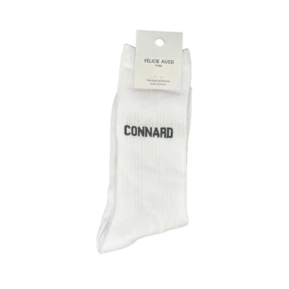 Chaussettes connard blanche 40-45 avec texte noir, style cool et comfy