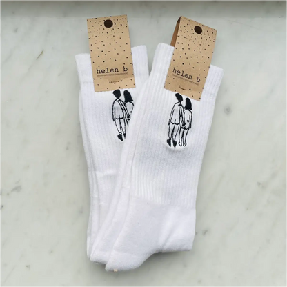 Chaussettes naked couple avec illustration humoristique de couple nu, taille 38-41
