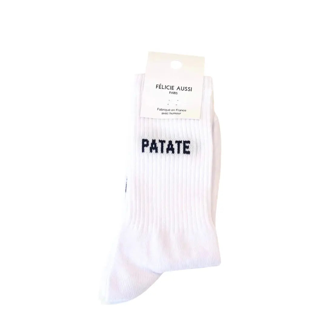 Chaussettes patate blanche ribées avec Patate pour une touche d’originalité