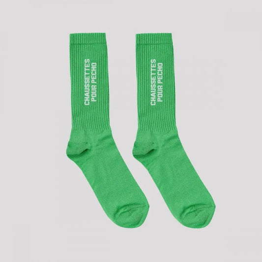 Chaussettes sportives vert herbe éclatant confort optimal