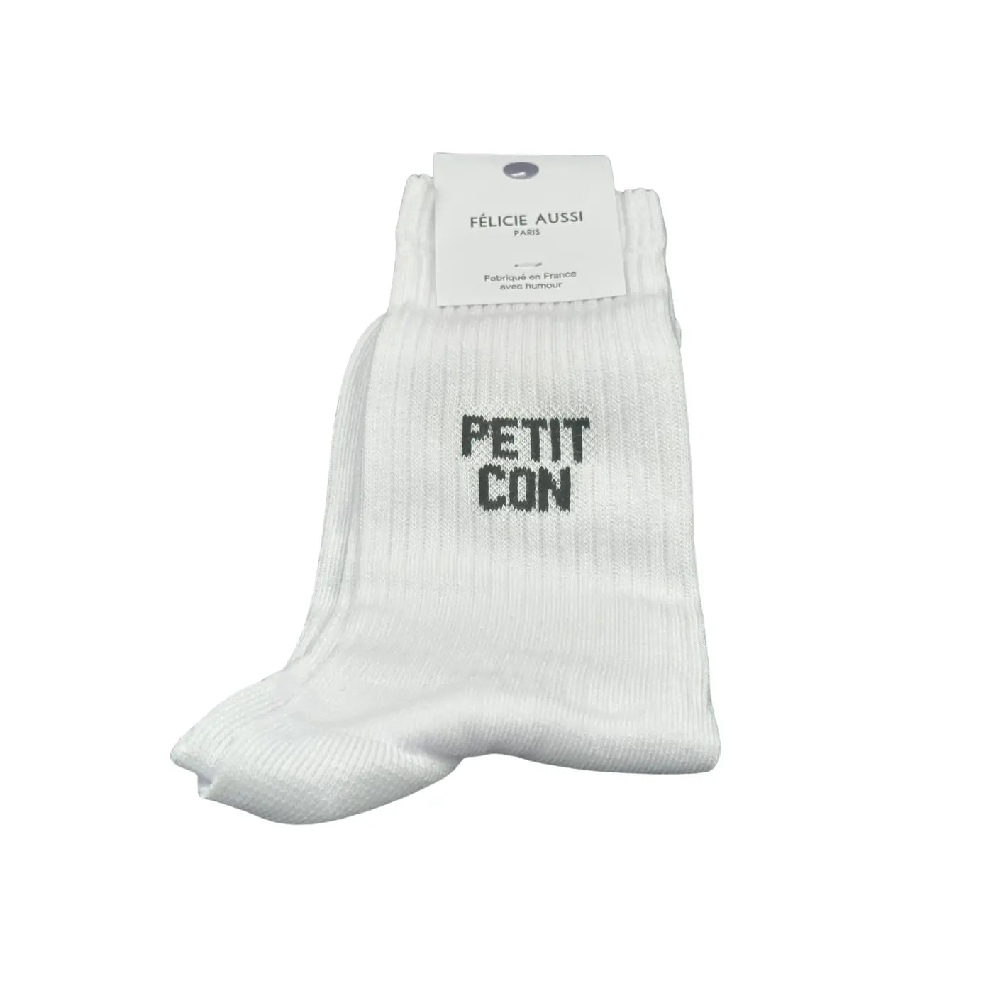 Chaussettes petit con blanche ribbed avec humour jusqu’au bout, cadeau parfait