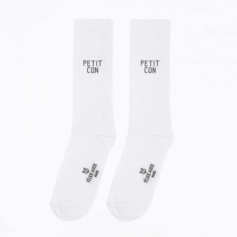 Chaussettes petit con blanches humour jusqu’au bout, cadeau parfait 40-45