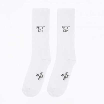 Chaussettes petit con blanches humour jusqu’au bout, cadeau parfait 40-45