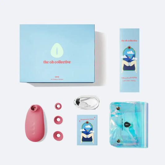 Box bleu clair avec chi air suction vibe et niveaux d’aspiration personnalisables