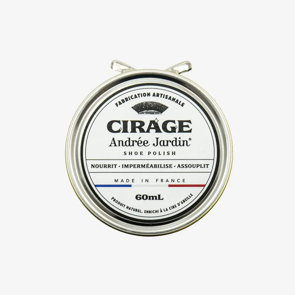 Boîte ronde de cirage à chaussures incolore, formule naturelle parfaite