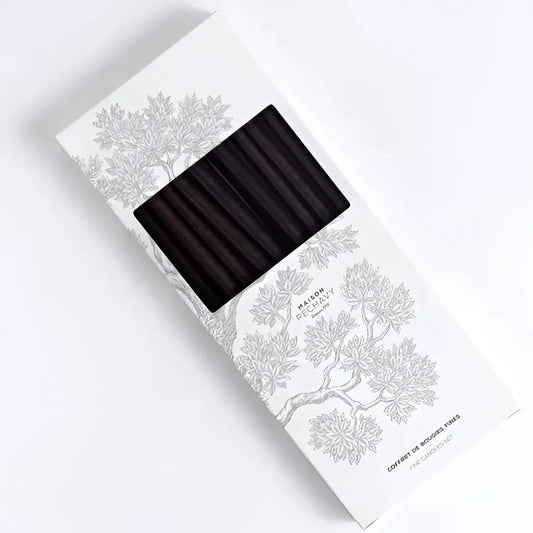 Coffret de bougies fines Carbone, forme conique pour lumière douce