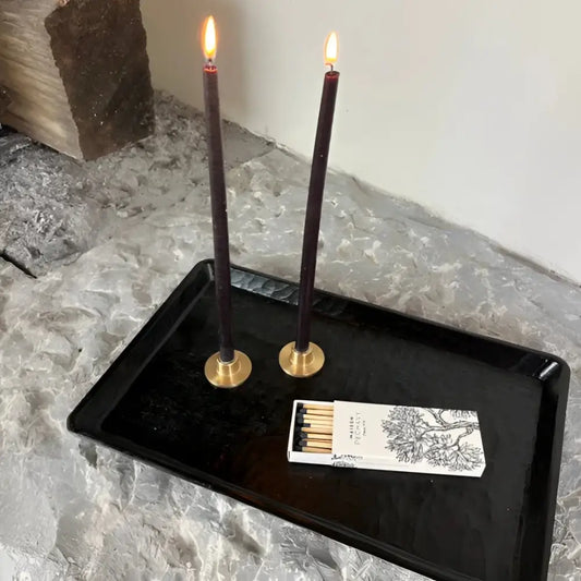 Bougies fines Carbone chez soi, bougies noires en brass avec allumettes