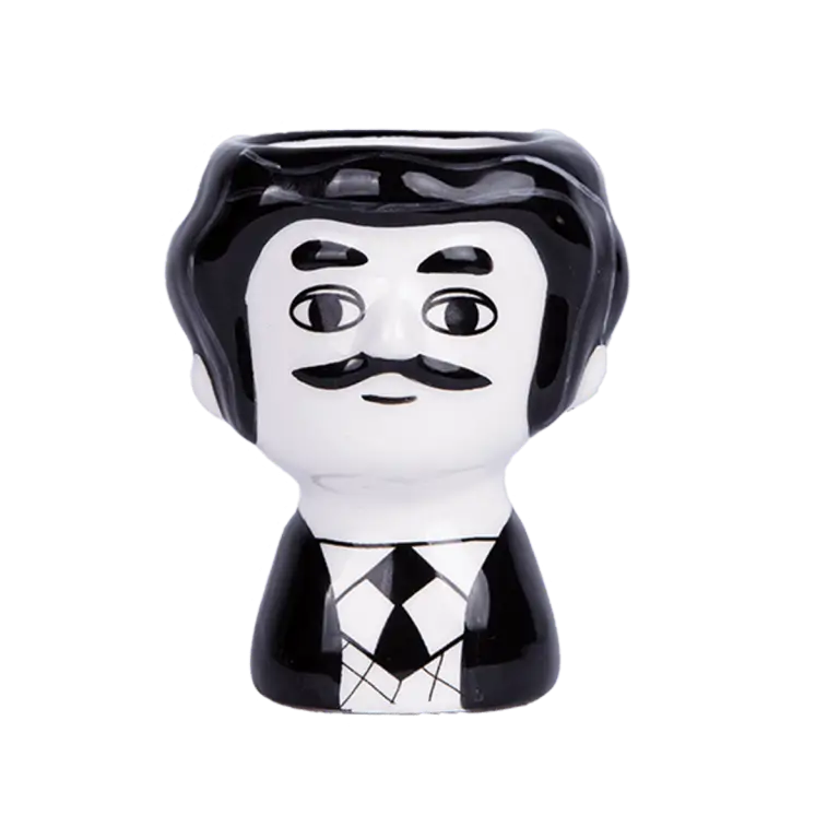 Figurine céramique noir et blanc Coquetiers Marisol, touche d’originalité