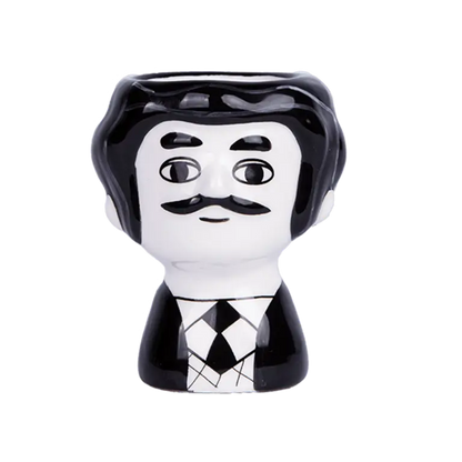 Figurine céramique noir et blanc Coquetiers Marisol, touche d’originalité