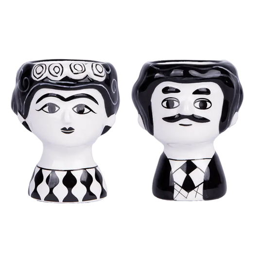 Coquetiers Marisol et Carlos en noir et blanc, touche d’originalité