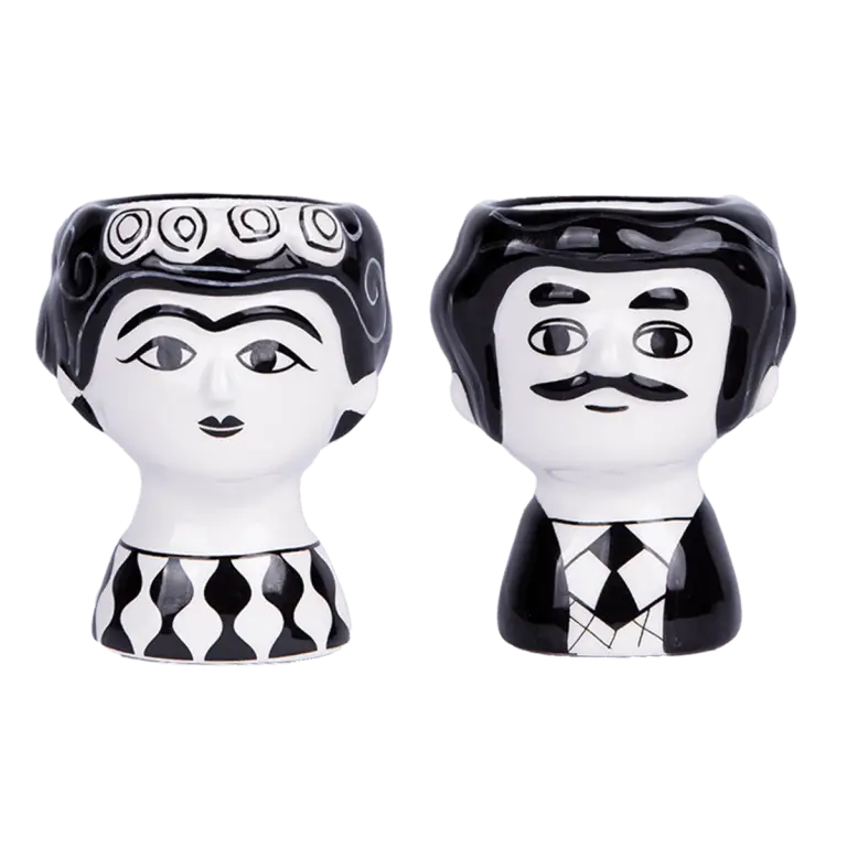 Coquetiers Marisol Et Carlos Noir Et Blanc