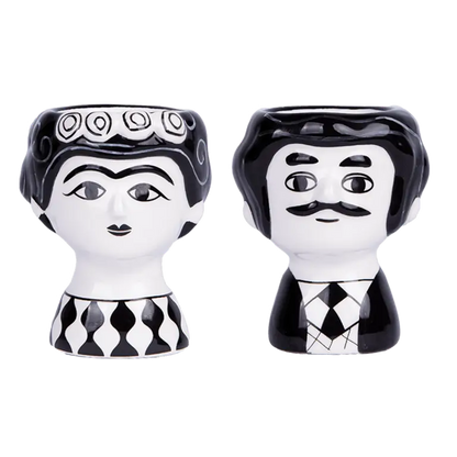 Coquetiers Marisol Et Carlos Noir Et Blanc