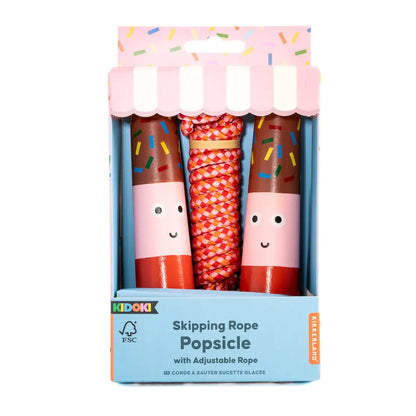 Corde à sauter Kidoki au design ludique avec glace à l’eau rose et sprinkles colorés