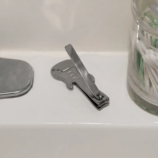 Coupe-ongles guitare en acier inoxydable, style guitare rock, pour des ongles funs