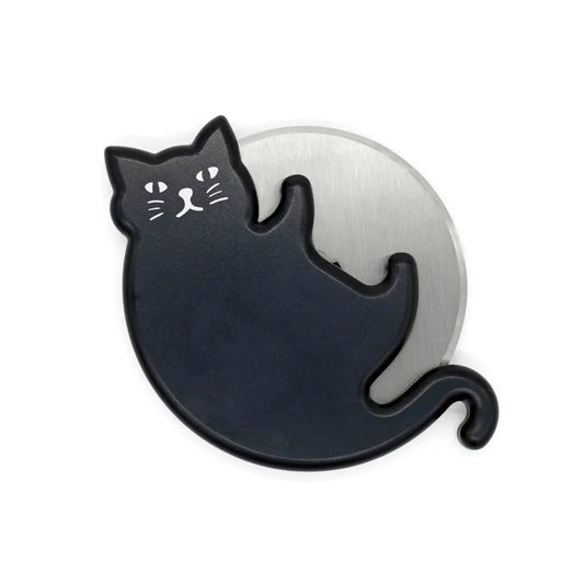 Épingle chat noir Coupe pizza chat en acier inoxydable design ludique
