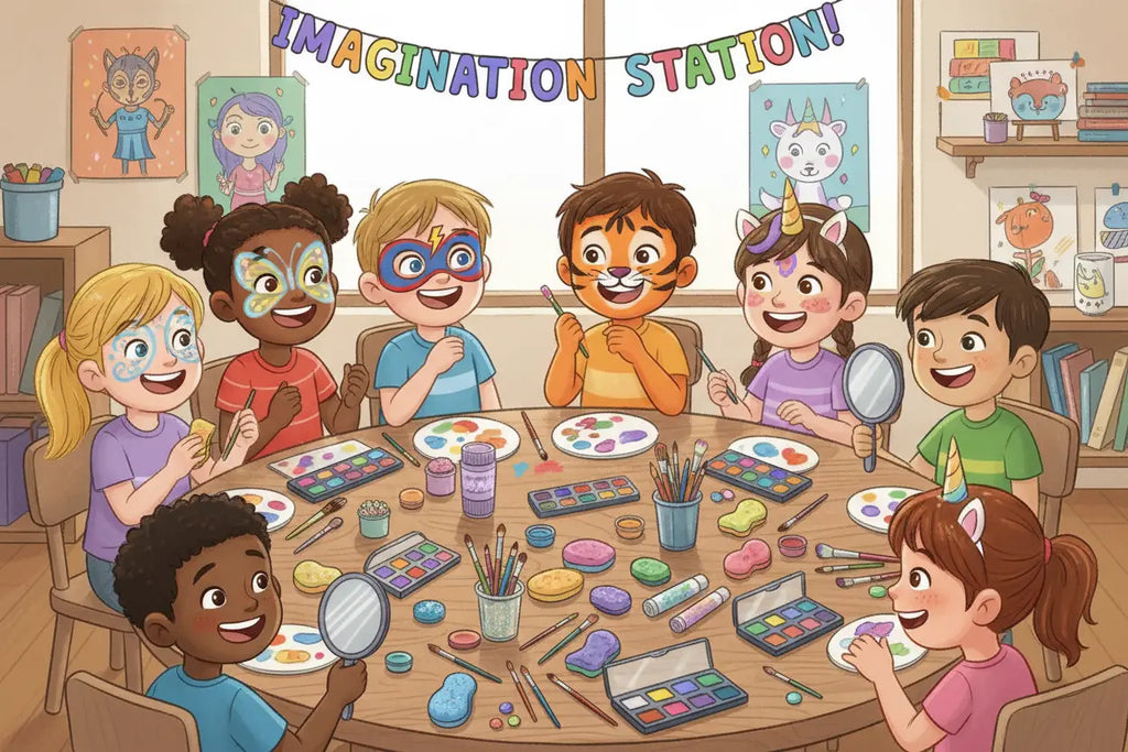 Creating imaginary characters with makeup: a craft activity for children