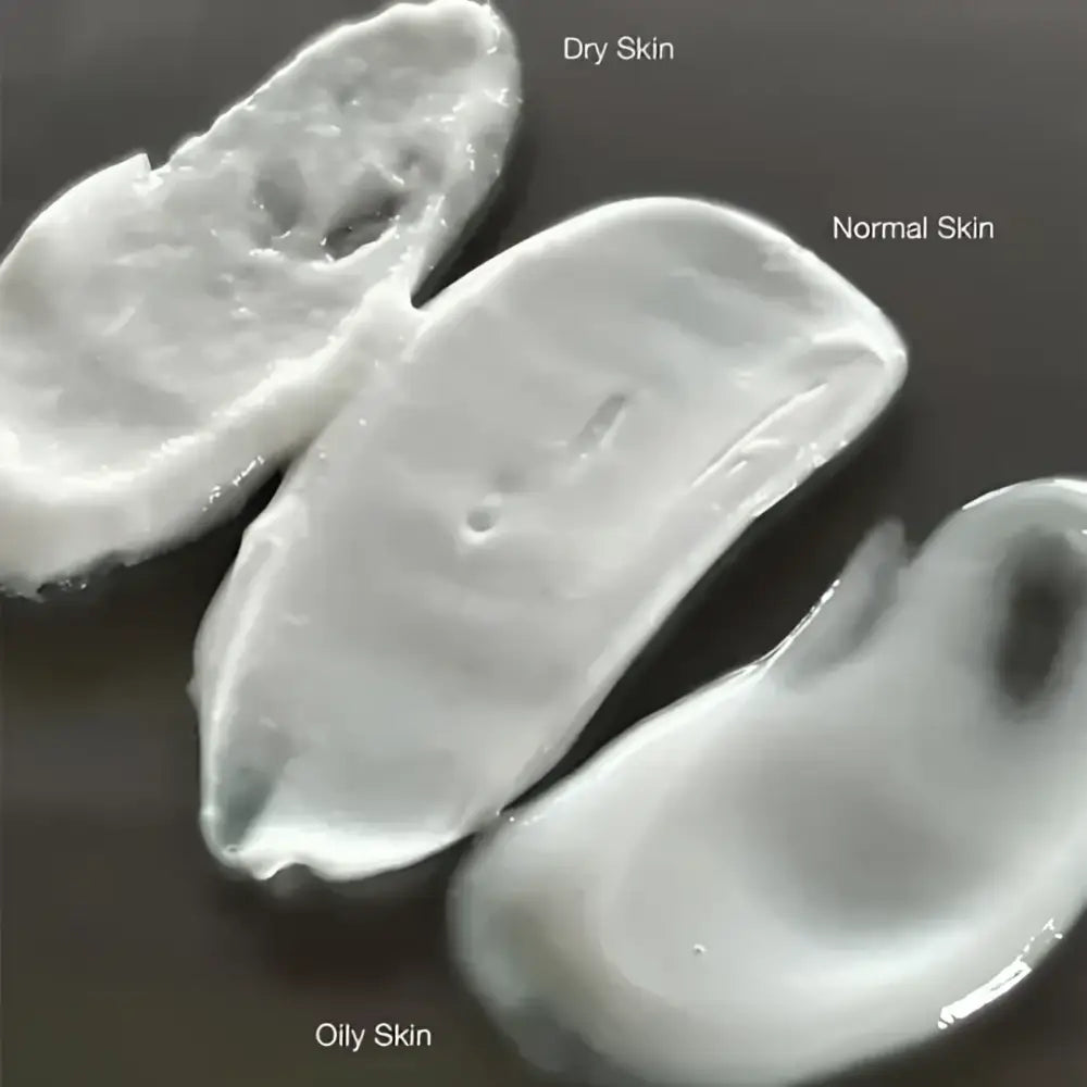 Swatches de crème hydratante visage peau normale à mixte, textures variées, 50ml
