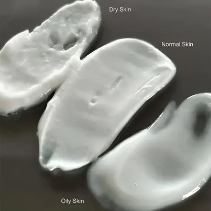 Swatches de crème hydratante visage peau normale à mixte, textures variées, 50ml