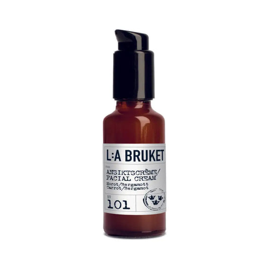Pump en plastique brun de crème légère pour la routine visage Carotte et Bergamotte