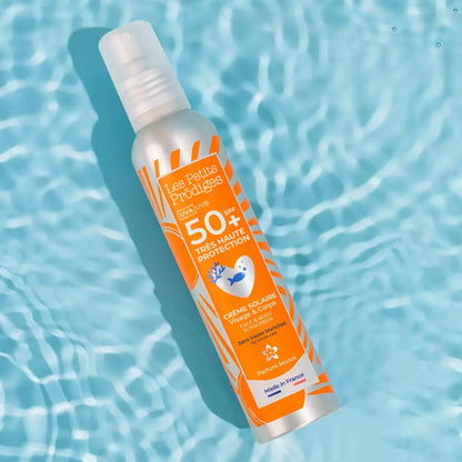 Crème solaire visage corps SPF50+ 100ml orange argent texture légère