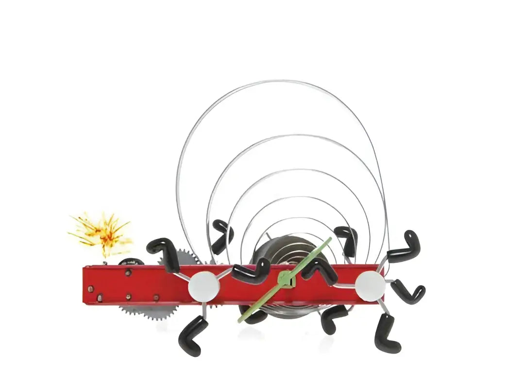 Horloge murale rouge Critters Awika, petite créature mécanique