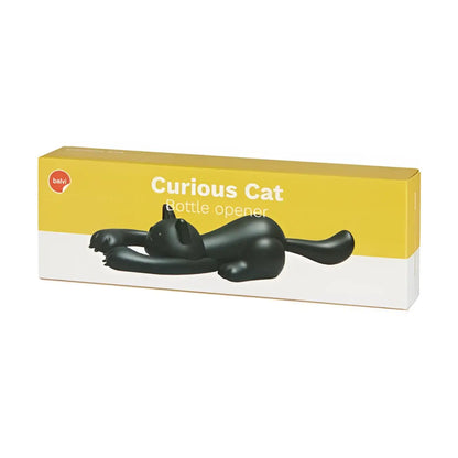 Décapsuleur chat noir curieux au design inspiré et finition brillante