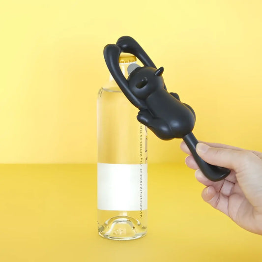 Décapsuleur chat noir au design inspiré de chat, finition brillante