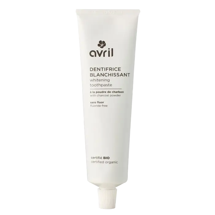 Tube Dentifrice Avril blanchissant au charbon, naturel sans fluor, sourire éclatant