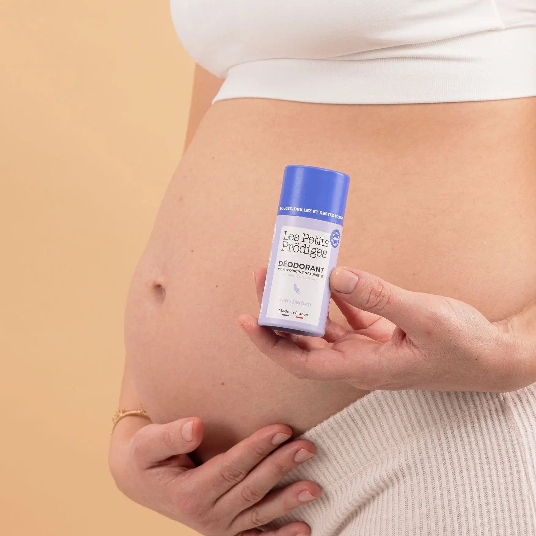 Déodorant naturel peaux sensibles avec bâton blanc et capuchon bleu