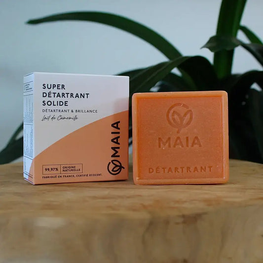 Détartrant solide soin ménager au lait de Camomille, format compact, nettoyage et brillance