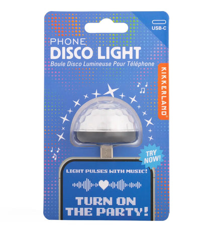 Lampe LED portable Disco Light Phone Type C, dôme clair avec base argentée