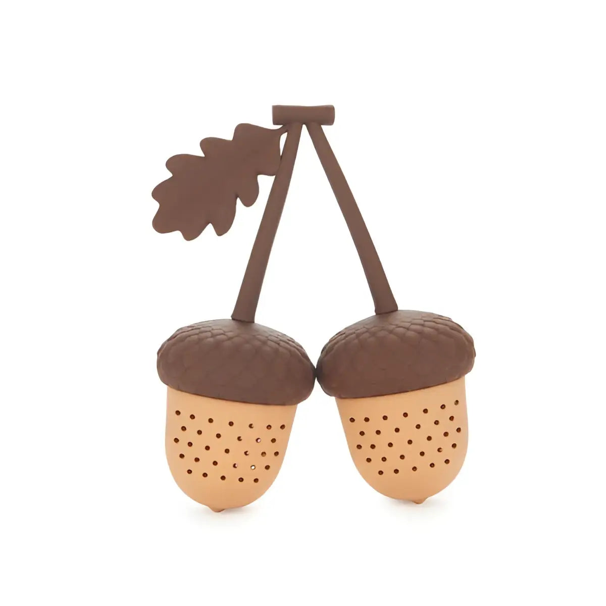 Infuseur double en forme de gland brun pour une pause thé sensorielle