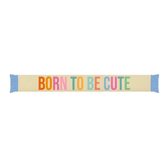 Écharpe born pastel chic avec rubans bleus, restant élégant