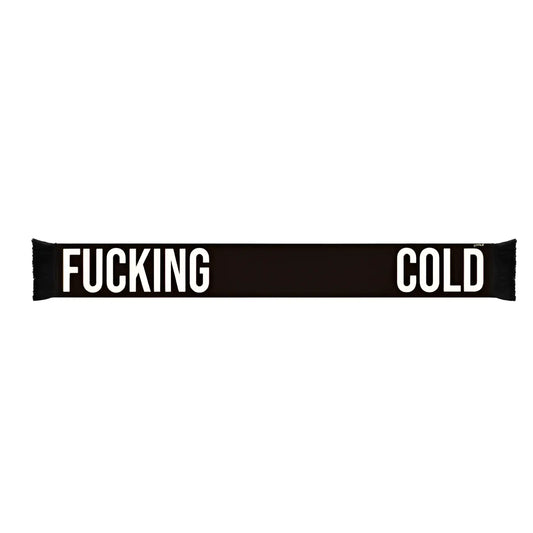 Écharpe Fucking Cold noire avec texte blanc Fucking cold humoristique