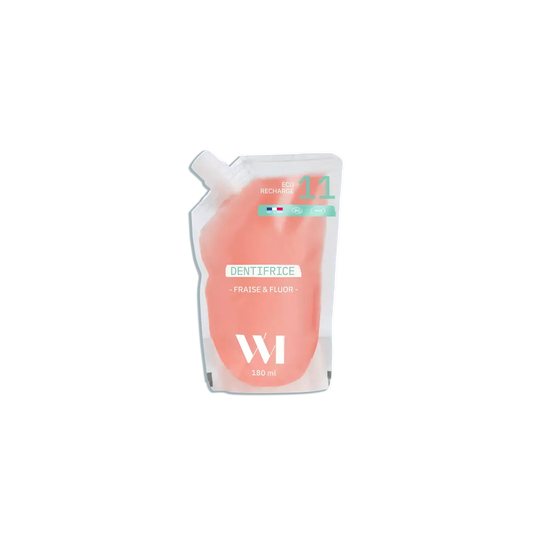 Recharge dentifrice fraise en pouch rose refermable Wi