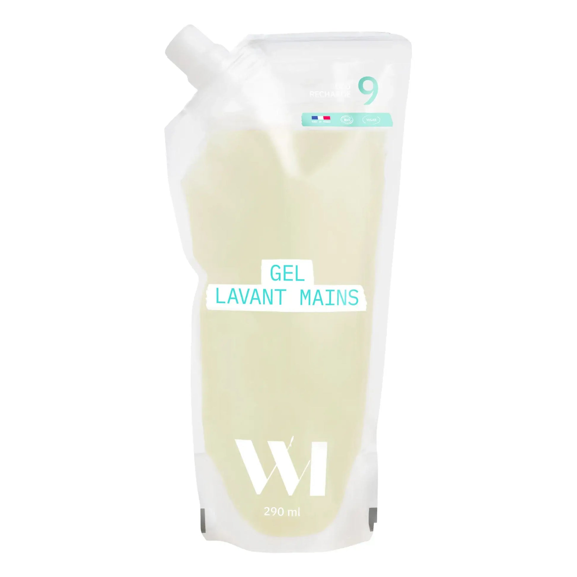 Éco-recharge savon main liquide 290 ml avec gel jaune pâle